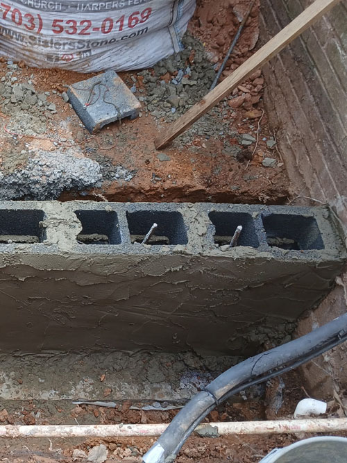 Pouring new foundation wall