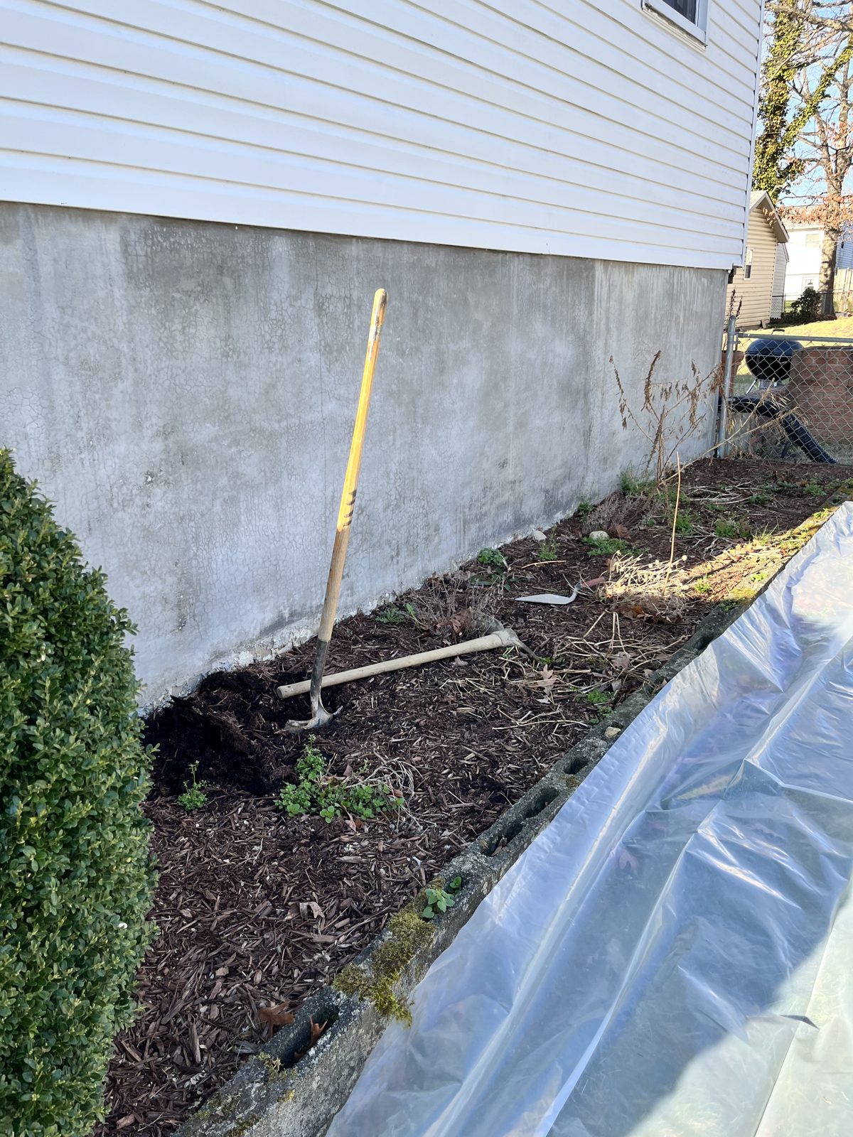 Right side of house before waterproofing work began