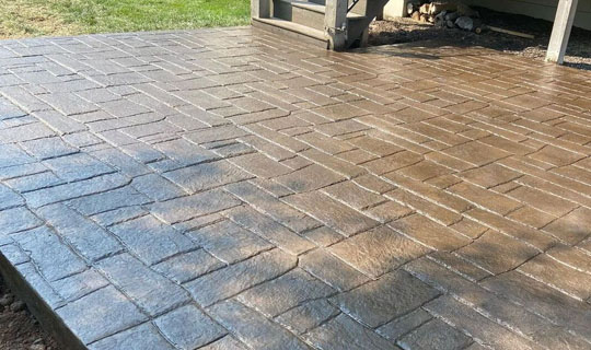 Decorative stamped and stained concrete