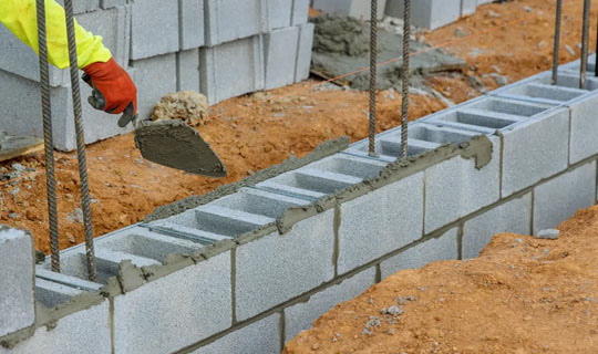 Block masonry foundations